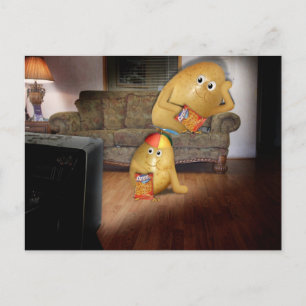 Couchkartoffeln Vater und Sohn Postkarte