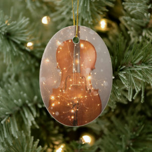 Coucou avec lumières de Noël ornement céramique