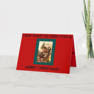 Coudre la carte de Noël avec un Père Noël à coudre