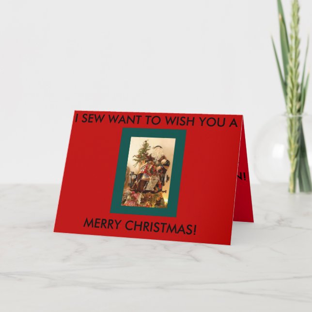 Coudre la carte de Noël avec un Père Noël à coudre (Devant)