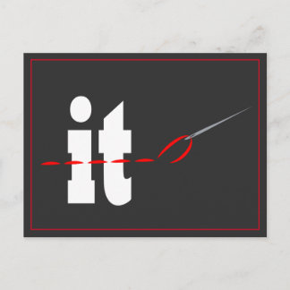 Coudre sur la carte postale