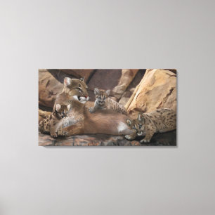 Cougar-Familie Leinwanddruck
