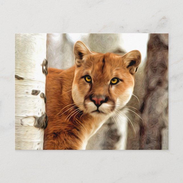 Cougar-Foto-Malerei Postkarte (Vorderseite)