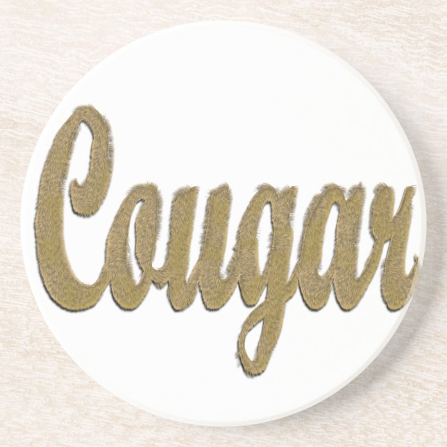 Cougar - Furry Text Getränkeuntersetzer (Vorne)