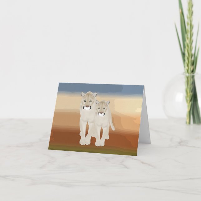 Cougar Greeting Card Feiertagskarte (Vorderseite)