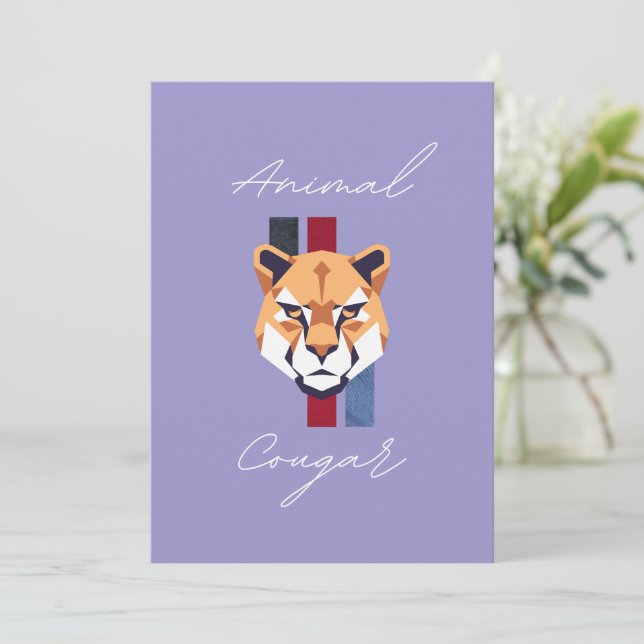 cougar head einladung (Stehend Vorderseite)