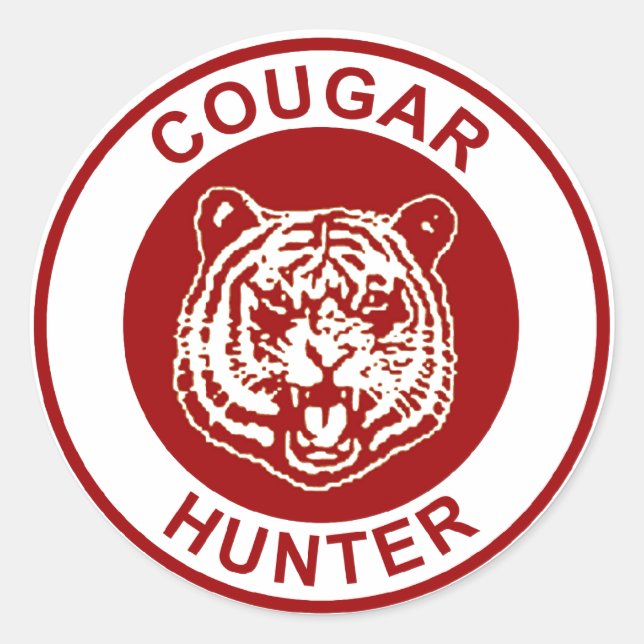 Cougar Hunter Runder Aufkleber (Vorderseite)