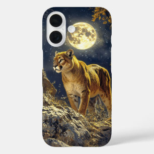 Cougar im Mondlicht Wildlife Art iPhone 16 Hülle