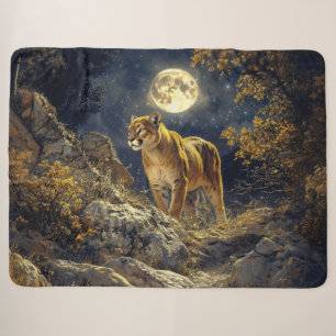 Cougar im Mondlicht Wildlife Art Sherpadecke