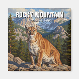 Cougar in Rocky Mountain National Park Travel Magnet