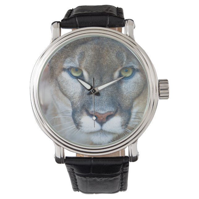 Cougar, Löwe, Panther Florida, Puma 2 Armbanduhr (Vorderseite)