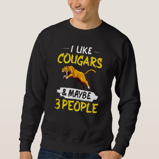 Cougar Mountain Lion Animal Cat Head Cute Wildcat  Sweatshirt (Vorderseite)