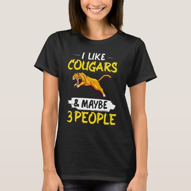 Cougar Mountain Lion Animal Cat Head  Cute Wildcat T-Shirt (Vorderseite)
