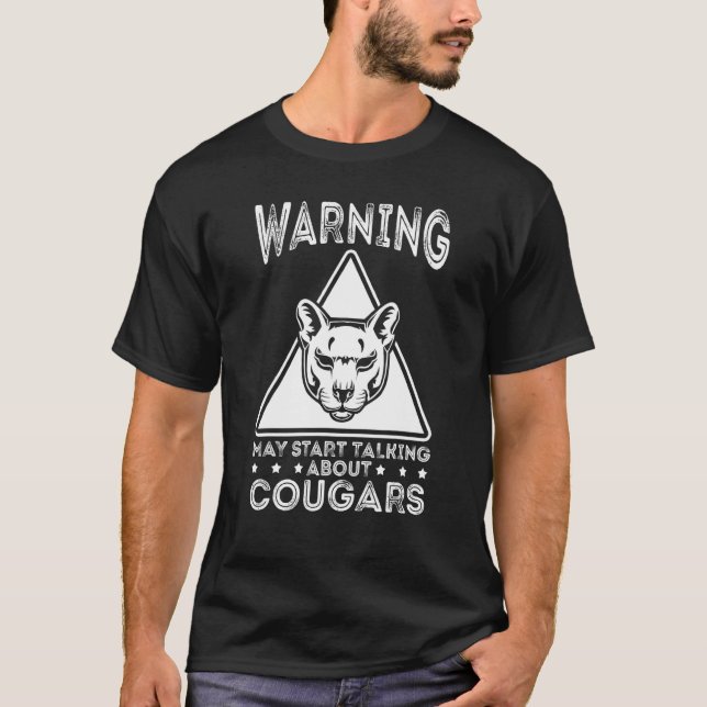 Cougar Mountain Lion Animal Cat Head  Cute Wildcat T-Shirt (Vorderseite)
