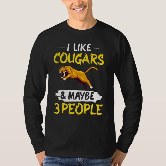 Cougar Mountain Lion Animal Cat Head  Cute Wildcat T-Shirt (Vorderseite)
