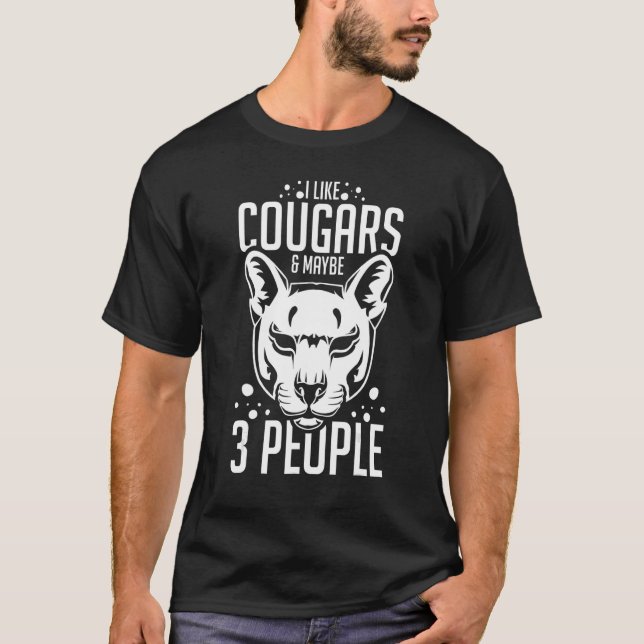 Cougar Mountain Lion Animal Cat Head Niedlich Wild T-Shirt (Vorderseite)