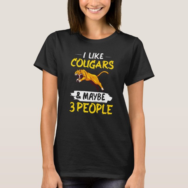 Cougar Mountain Lion Animal Cat Head Niedlich Wild T-Shirt (Vorderseite)