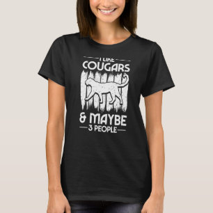 Cougar Mountain Lion Animal Cat Head Niedlich Wild T-Shirt