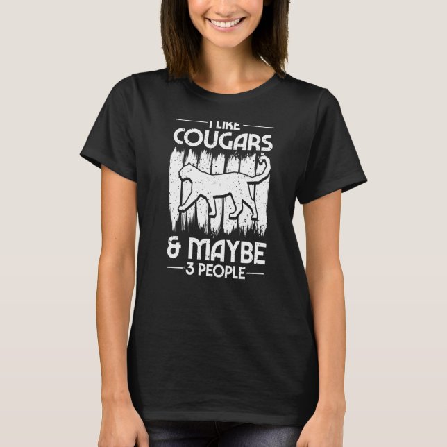 Cougar Mountain Lion Animal Cat Head Niedlich Wild T-Shirt (Vorderseite)