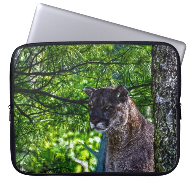 Cougar Mountain Lion Big Cat Art Design 6 Laptopschutzhülle (Vorderseite)