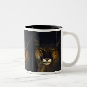 Cougar Mountain Lion Big Cat Art Design Zweifarbige Tasse