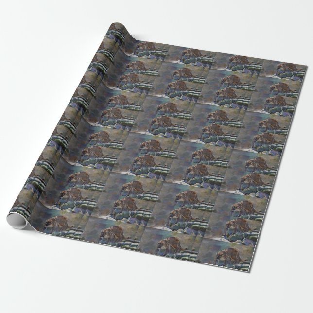 Cougar Mountain Lion Big Cat Painting IV Geschenkpapier (Ungerollt)