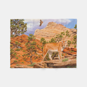 Cougar Mountain Lion im Zion Nationalpark Fleecedecke