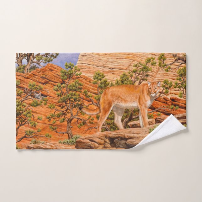 Cougar Mountain Lion im Zion Nationalpark Handtuch (Handtuch)