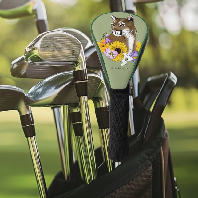 Cougar Mountain Lion Puma Blume Golf Headcover (Von Creator hochgeladen)