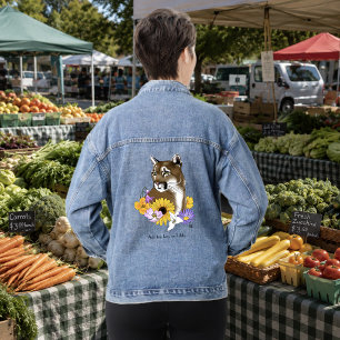 Cougar Mountain Lion Puma Blume Jeansjacke
