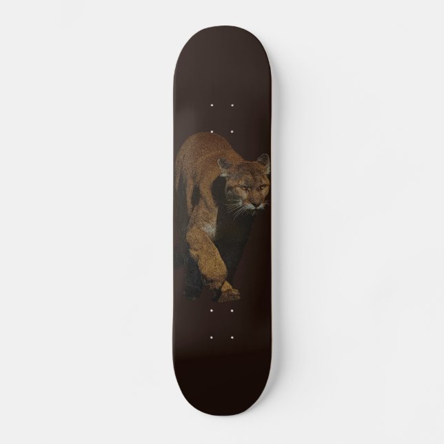 Cougar Mountain Lion Wild Cat Skateboard (Vorderseite)