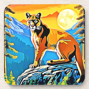 Cougar Peak: Mountain Majestät Art Getränkeuntersetzer