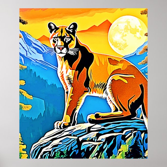 Cougar Peak: Mountain Majestät Art Poster (Vorne)
