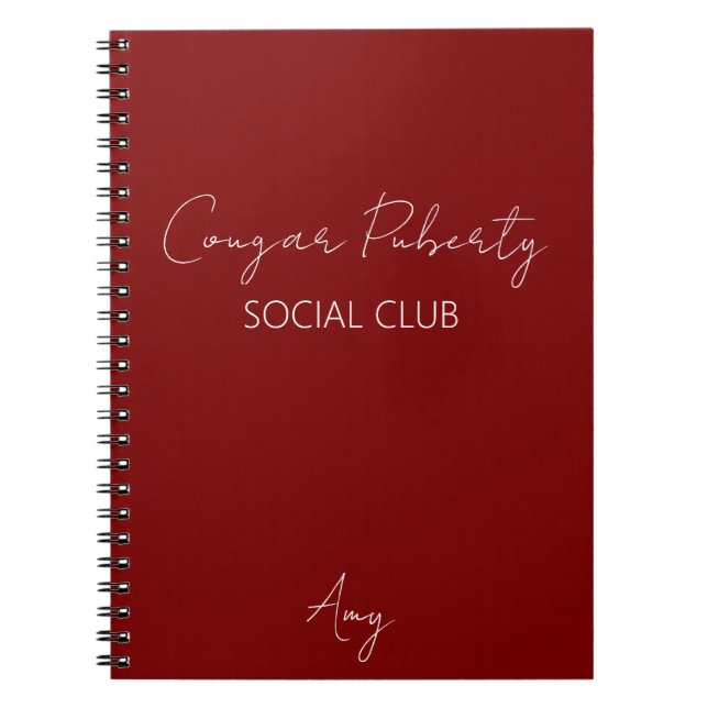 Cougar-Pubertäts-Notizbuch Notizblock (Vorderseite)