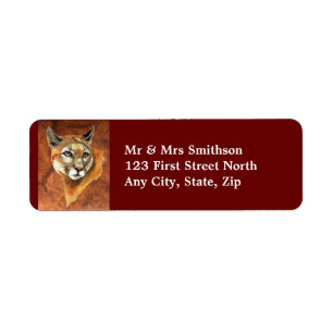 Cougar, Puma, Mountain Lion Animal Address Label