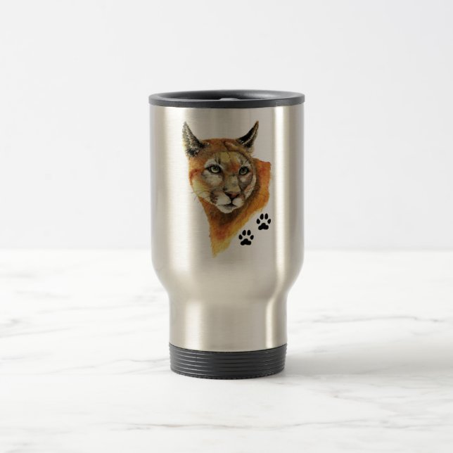 Cougar, Puma, Mountain Lion Animal Tracks Reisebecher (Mittel)