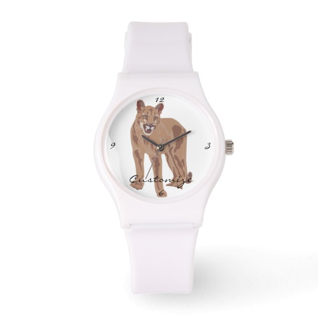 Cougar Puma Mountain Lion Thunder_Cove Armbanduhr (Vorderseite)