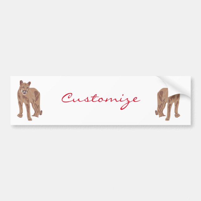 Cougar Puma Mountain Lion Thunder_Cove Autoaufkleber (Vorne)