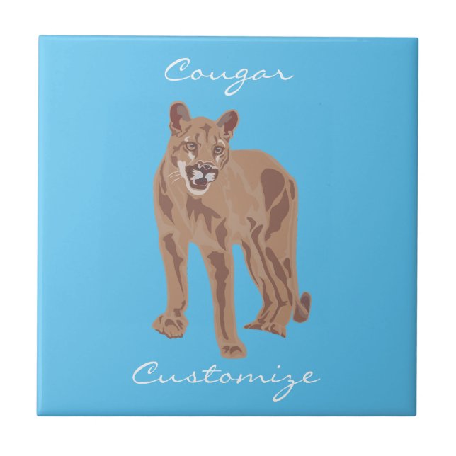 Cougar Puma Mountain Lion Thunder_Cove Fliese (Vorderseite)