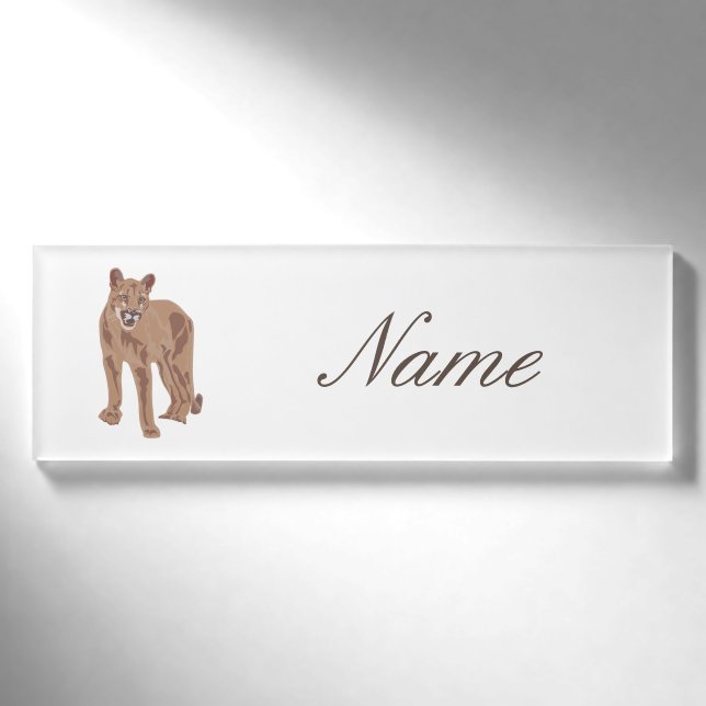 Cougar Puma Mountain Lion Thunder_Cove Namenschild (Vorderseite)