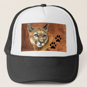 Cougar, Puma, Mountain Lion, Tracks Baseball Cap Truckerkappe