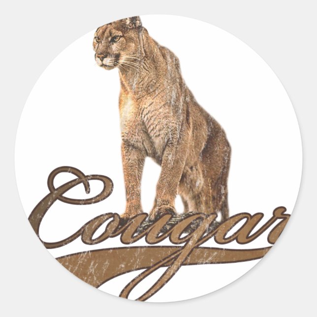 Cougar Runder Aufkleber (Vorderseite)