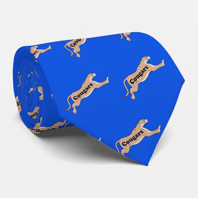 Cougar Team Mascot Fußball Basketball Baseball Krawatte (Gerollt)