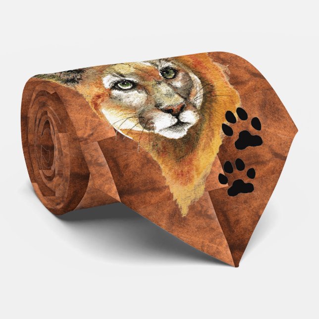 Cougar Tracks Nature Neck Tie Krawatte (Gerollt)