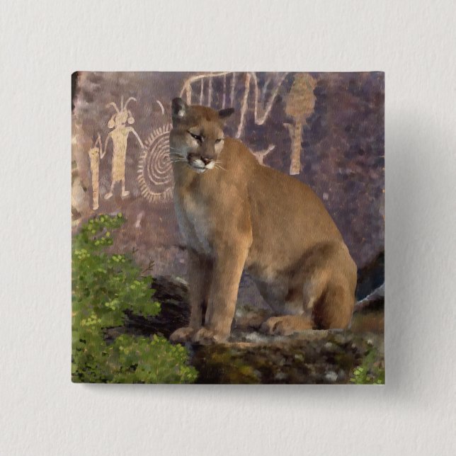 Cougar und Pictografs Button (Vorderseite)