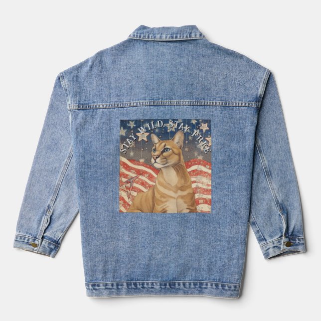 Cougar US Flagge Jeansjacke (Rückseite)