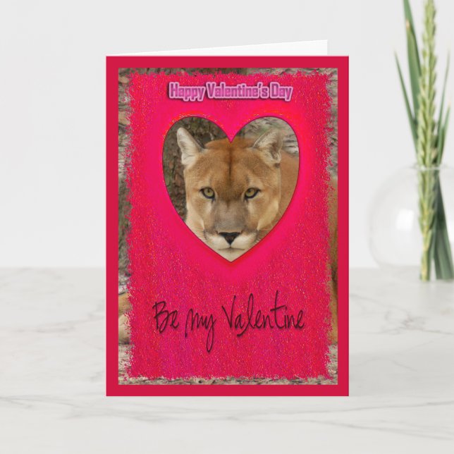Cougar Valentine Card Feiertagskarte (Vorderseite)