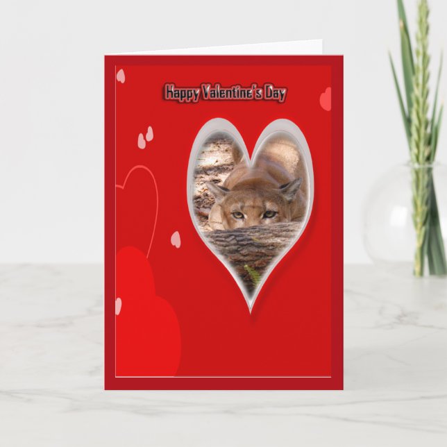 Cougar Valentine Card Feiertagskarte (Vorderseite)