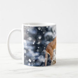 Cougar Winter Mountains Wildlife Portrait Kaffeetasse