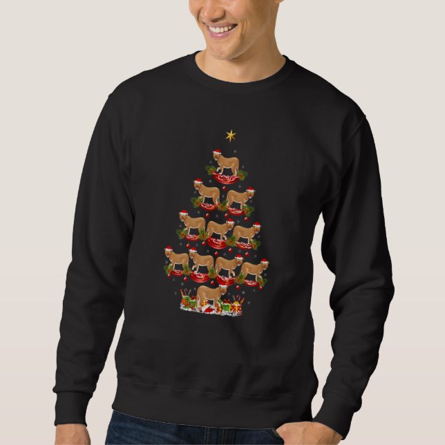 Cougar  Xmas Holiday Santa Cougar Christmas Tree Sweatshirt (Vorderseite)